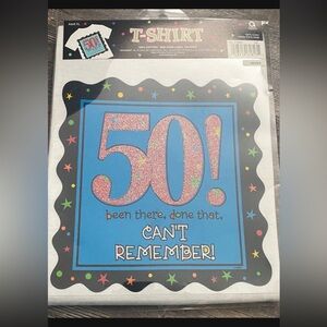 50th Birthday Party XL T-Shirt - Blue and Pink